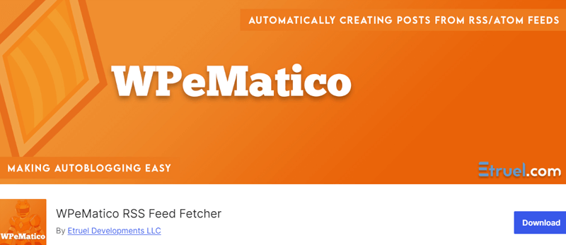 WPeMatico RSS Feed Fetcher For Auto Blogging