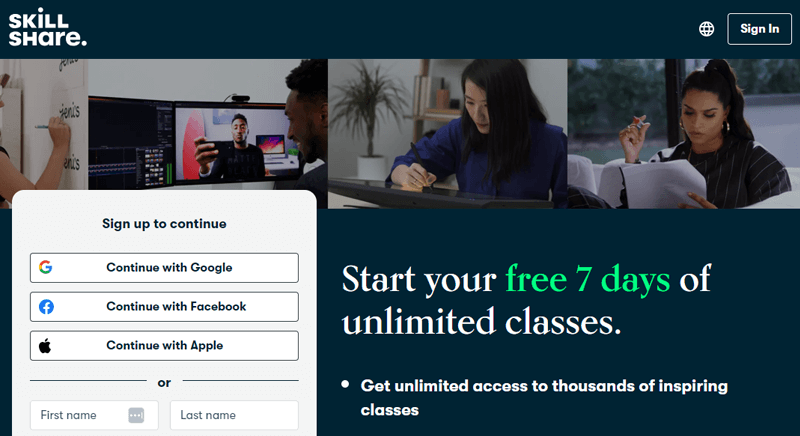 SkillShare Examples of Online Courses