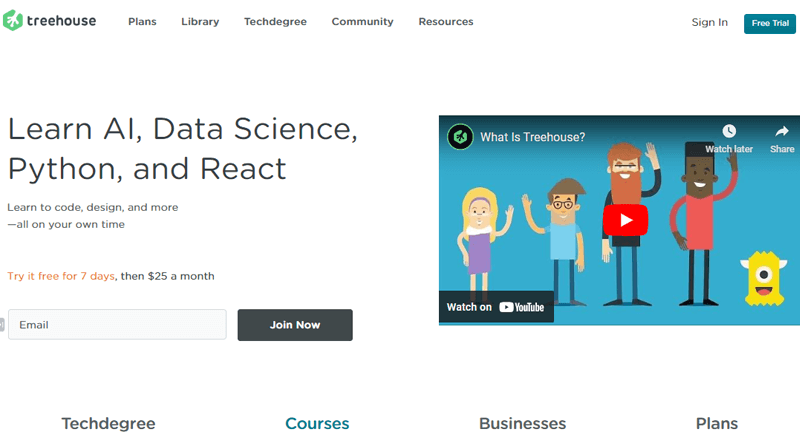 Treehouse Best Online Course Websites