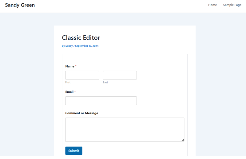 Shortcode Output on Classic Editor