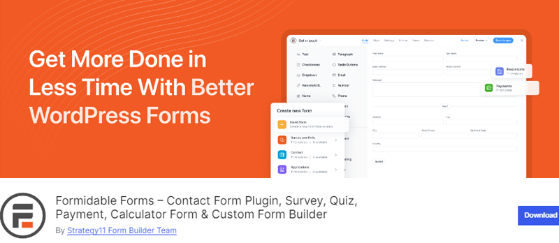 Formidable Forms WordPress Contact Forms