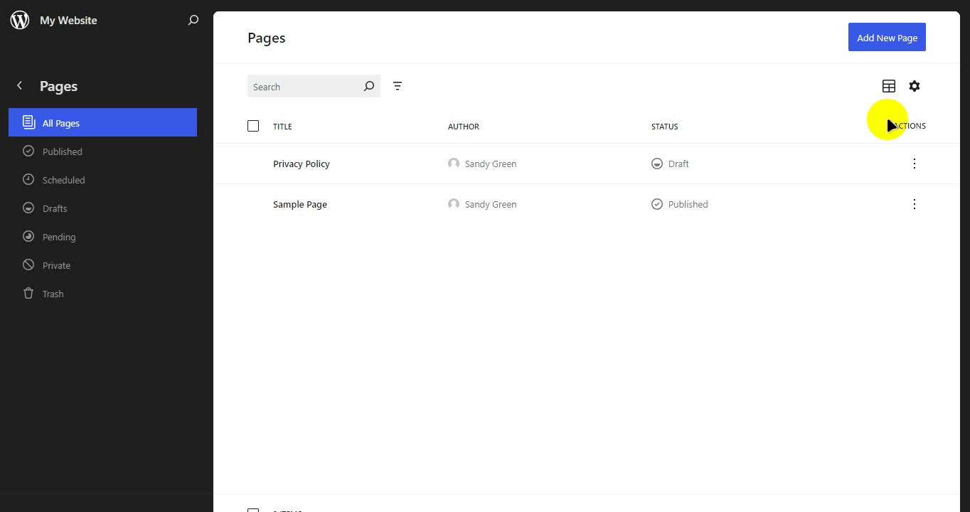 Manage Data View