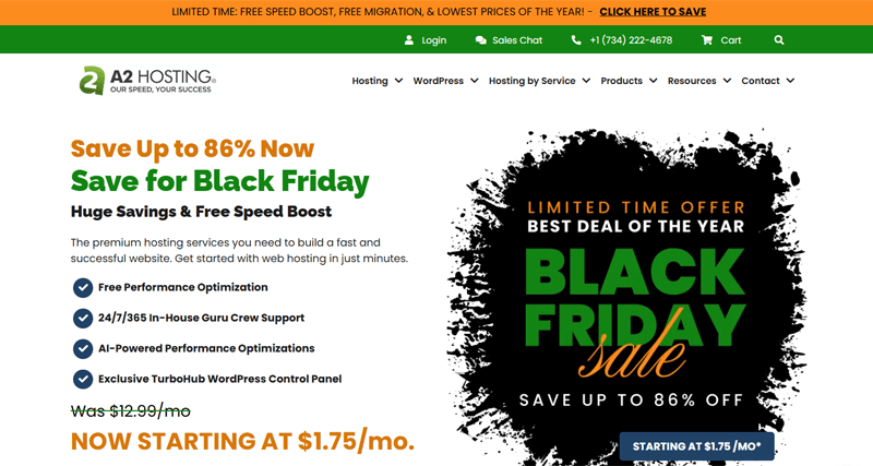 A2 Hosting Black Friday Web Hosting Deal