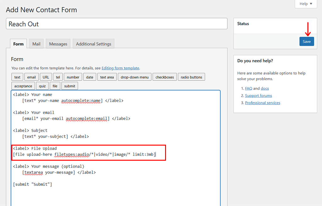 Glimpse of New Added Form Field Tag & Click Save 