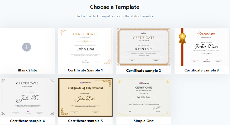 Choose Certificate Template