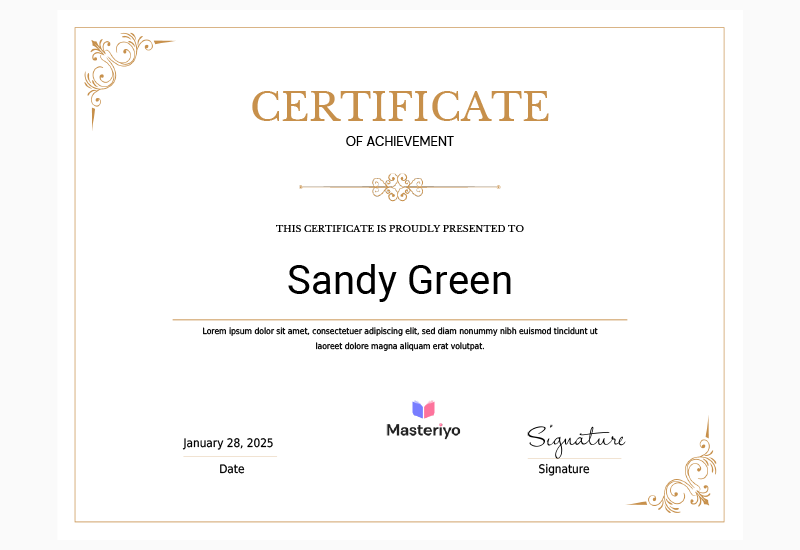 Course Complete Certificate Example