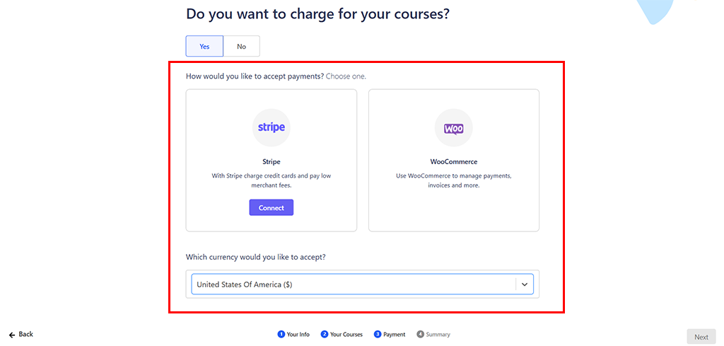 Different Payment Choices