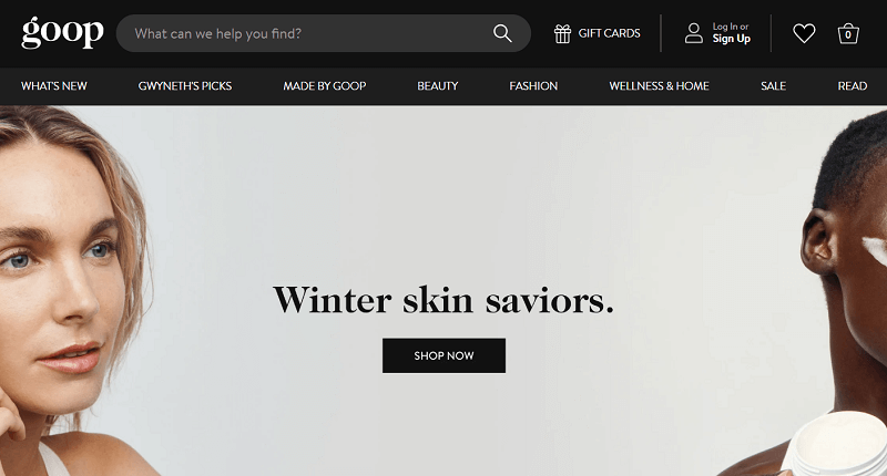 Goop Website Example