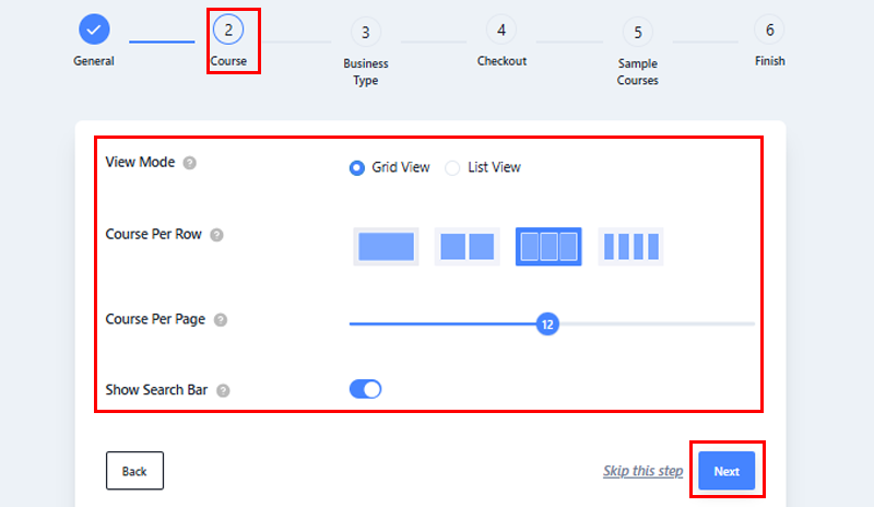 Masteriyo Course Page Settings