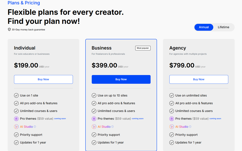 Tutor LMS Annual Pricing Scheme