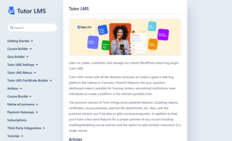 Tutor LMS Documentation