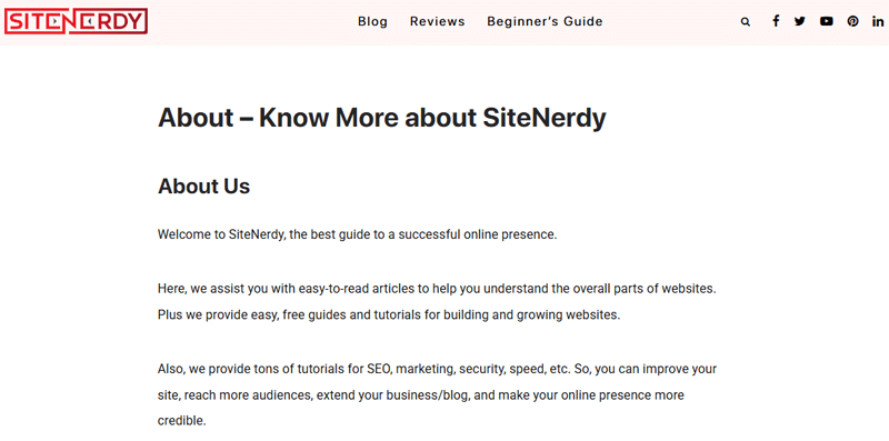 About Us Page Example
