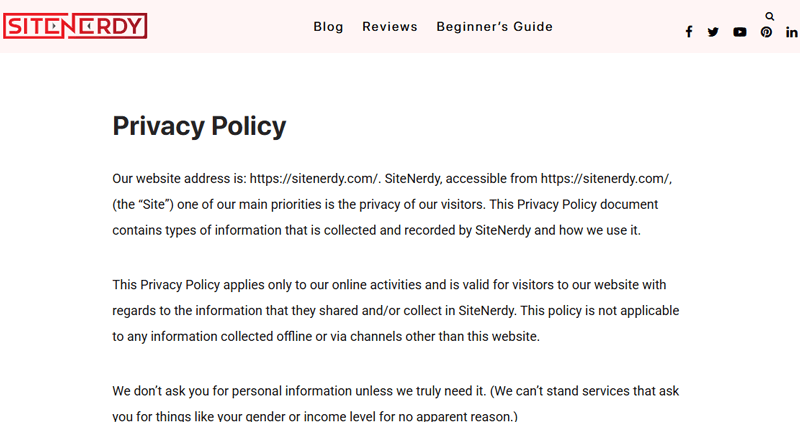Add Privacy Policy