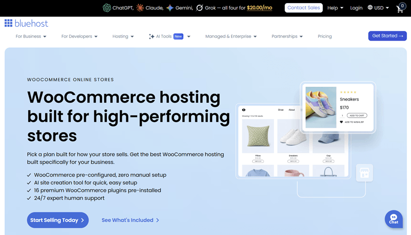 Bluehost Best WooCommerce Hosting