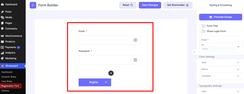 Create a Custom Registration Form