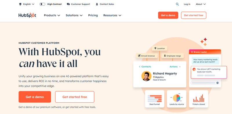 HubSpot CRM Platform for eCommerce Marketing Automation