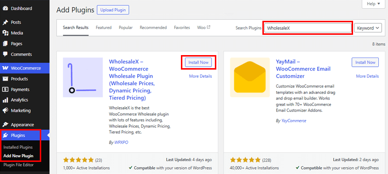 Install WholesaleX Free Version