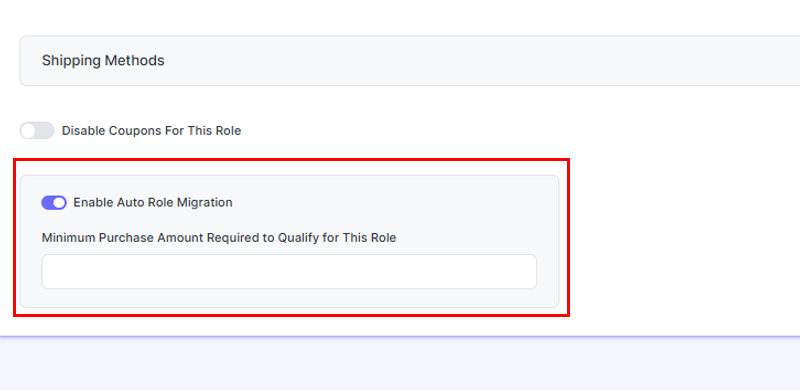 Manage Auto Role Migration Option