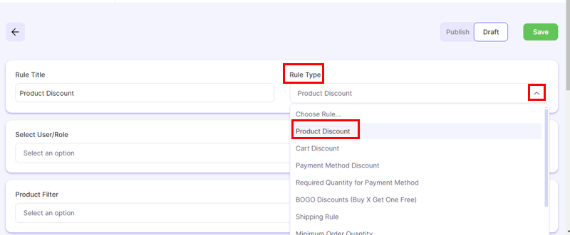 Select Rule Type