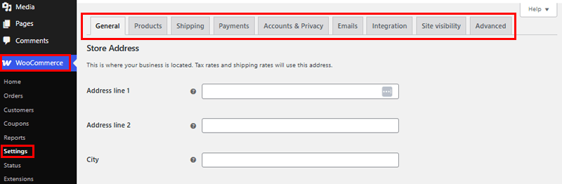 WooCommerce Settings