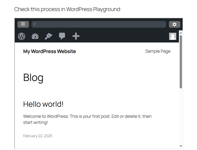 Preview the Embedded Playground