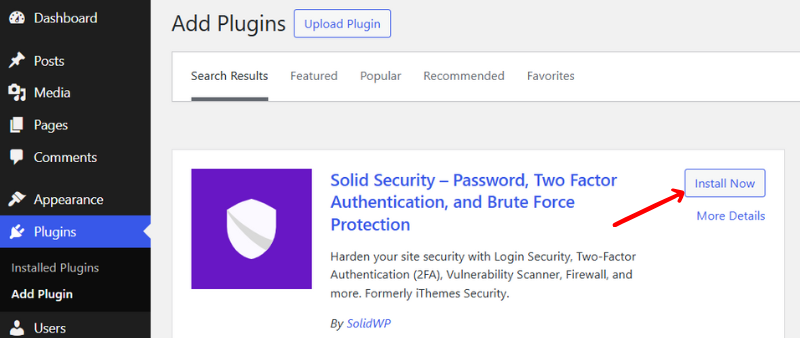 Activate Solid Security Plugin
