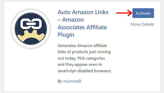 Activate Auto Amazon Links
