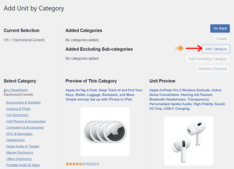 Add Amazon Product Category