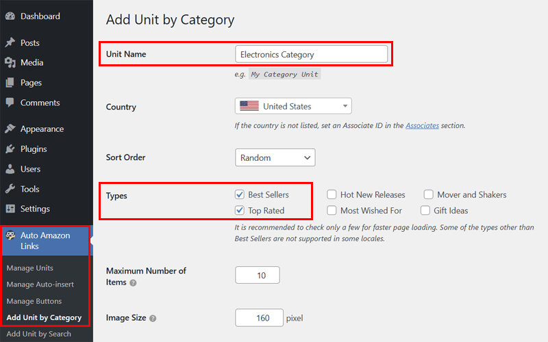 Add Unit by Category