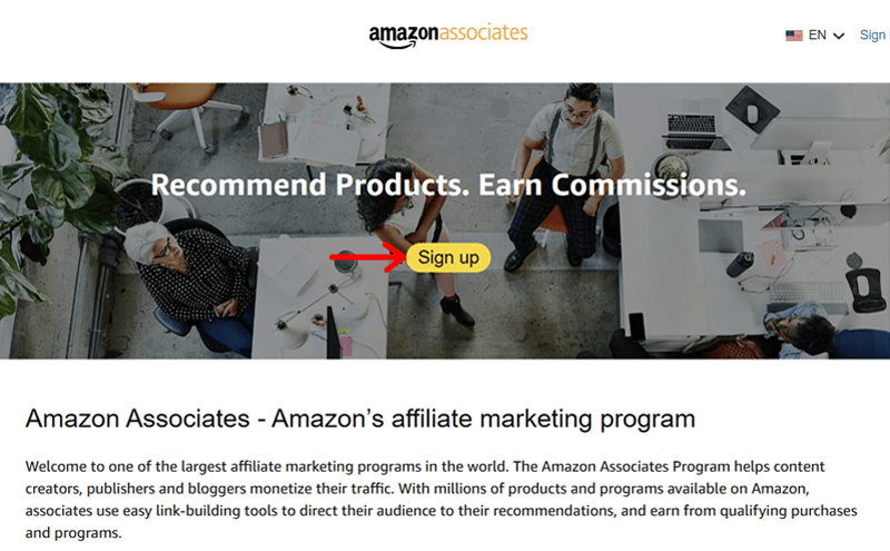 Sign Up for Amazon Associates