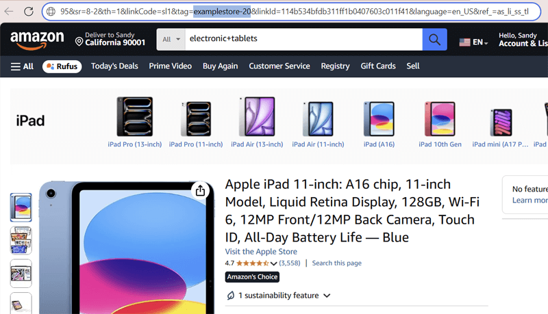 Store ID Link in URL