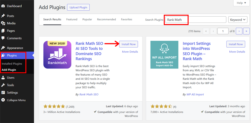 Install Rank Math SEO
