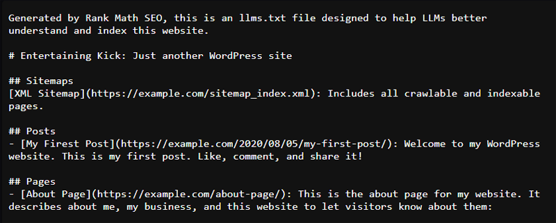 Rank Math's llms.txt File