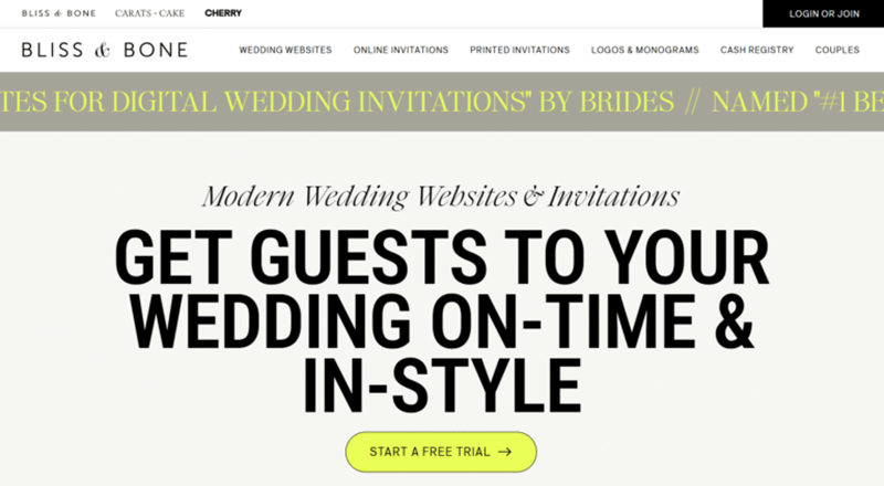Bliss and Bone Wedding Website