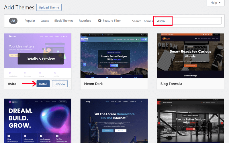 Install a WordPress Theme