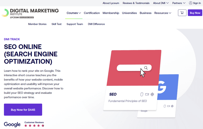 SEO Online DMI Course