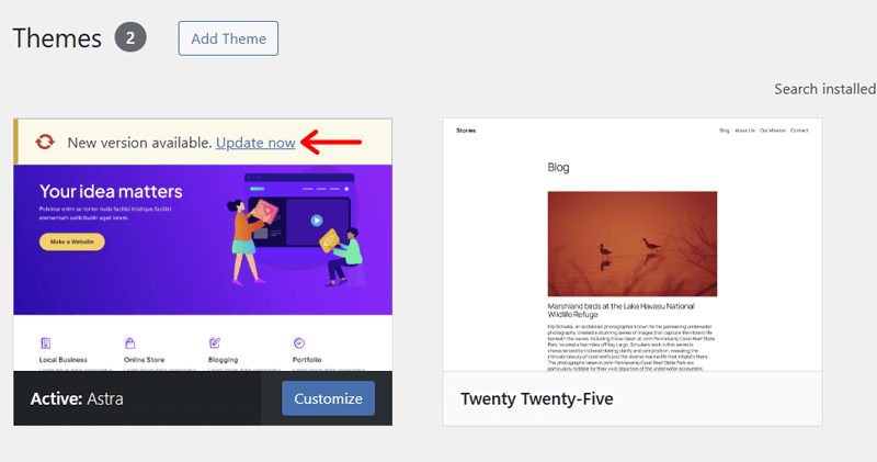 Update WordPress Theme