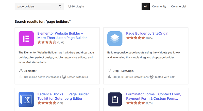 WordPress Page Builders