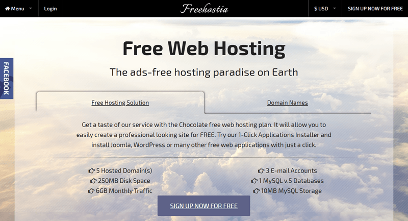 Freehostia - Free Web Hosting Plan