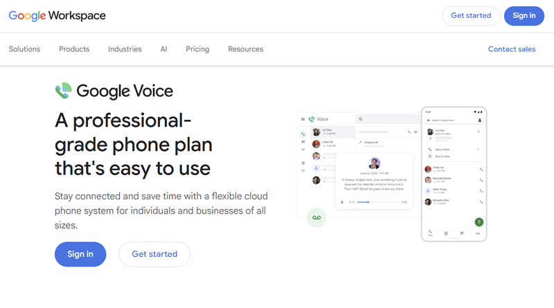 Google Voice in Workspace Plans