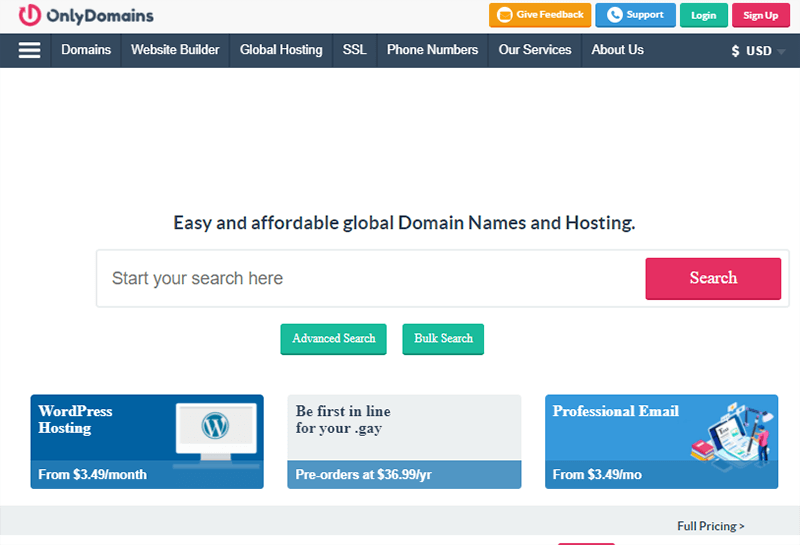 OnlyDomains Domain Name Registrar