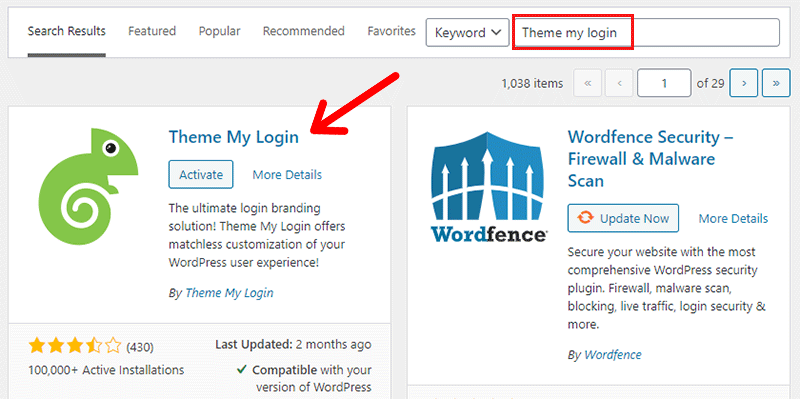 Theme My Login Plugin