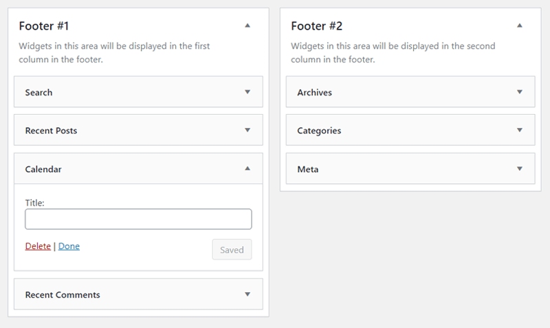 WordPress Widget Areas