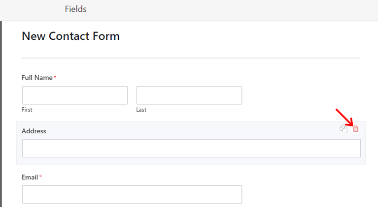 Deleting a WPForms Field