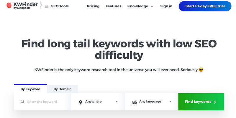 KWFinder - Keyword Research Tool