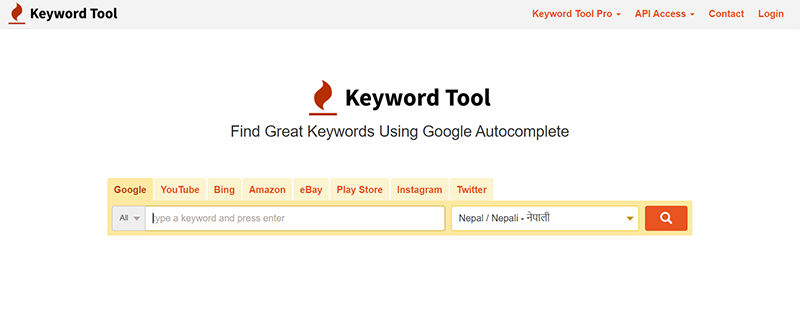 Keyword Tool Home Page
