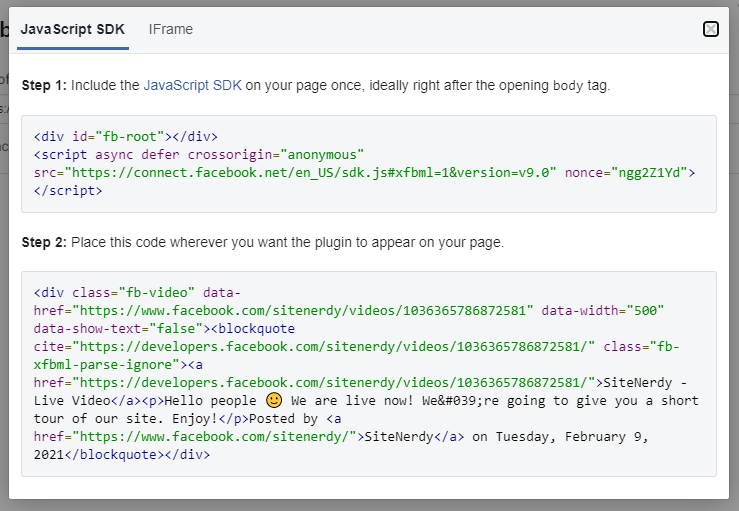 Embed Codes Generated with Video Player Configurator