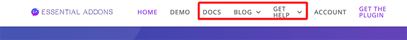 Essential Addons Support Options