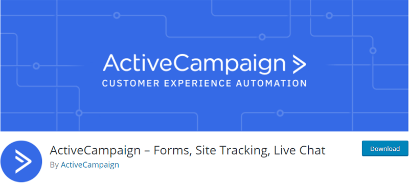 ActiveCampaign – Forms, Site Tracking, Live Chat