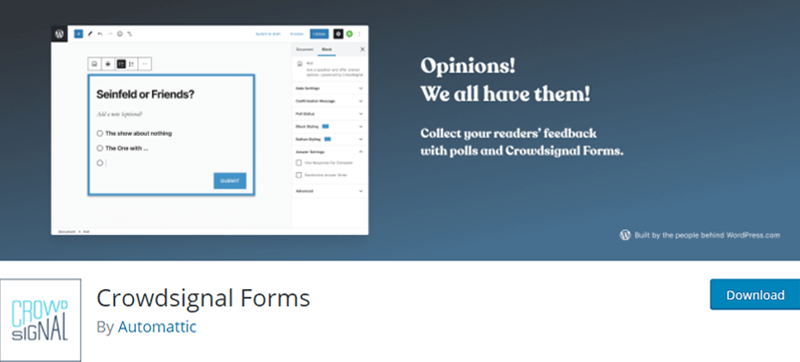 Crowdsignal Forms Best WordPress Survey Plugins